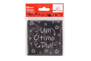 BLOCO ADESIVO MEMO STICKER PRETO 50FL