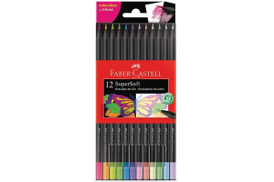 LAPIS DE COR ECOLAPIS SUPERSOFT FABER CASTELL 6 NEON + 6 PASTEL