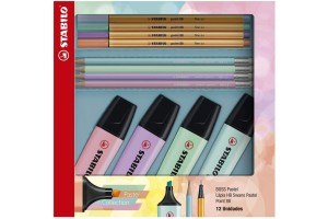 KIT STABILO: BOSS PASTEL+88 PASTEL +SWANO C/12 PEÇAS